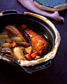 Saucisses de Morteau (Eintopf mit traditioneller Räucherwurst, Frankreich)