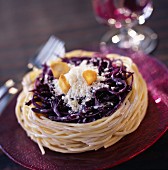 pasta with red cabbage