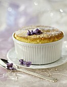 Soufflé with candied violets from Toulouse