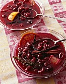Cherry soup with spices