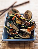 Shellfish with basil and citronella
