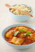 Fish with tomato and ginger sauce
