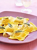 Artichoke and sage raviolis