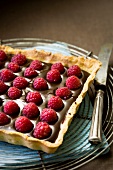 Chocolate and raspberry tart