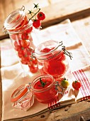 Tomatoes in preserving jars