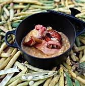 Lobster stew with white coco beans