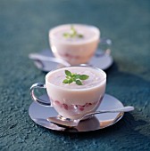 Cream of cauliflower soup with boiled ham