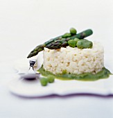 Risotto with green asparagus and peas