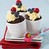 Chocolate cupcakes with whipped cream