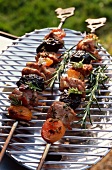 Lamb,prune,apricot and rosemary skewers