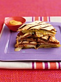 Pork, cheese, gherkin and mustard grilled Quesadilla