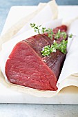Raw fillet of beef