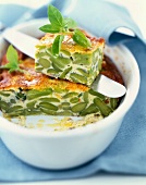 Broad bean and parmesan Clafoutis