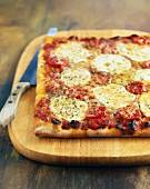 Pizza mit Tomaten und Mozzarella