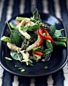 Chicken,asparagus and red pepper salad