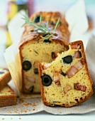 Country bacon and olive savoury cake