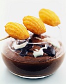 Chocolate mousse with mini Madeleines