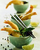 Shrimp fritters with basil