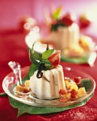 Vanilla cream dessert with fresh fruit