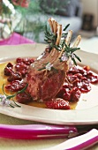 Roast lamb with dried tomatoes