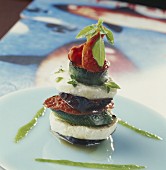 Grilled vegetable and mozzarella Mille-feuille