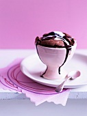 Chocolate fondant with melted chocolate