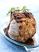 Loin of veal with mustard and honey
