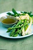 Asparagus and leeks with french dressing