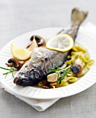 Trout cooked with white wine