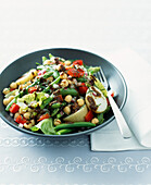 Chickpea,green bean and asparagus salad
