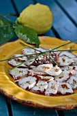 Octopus Carpaccio with balsamic vinegar dressing