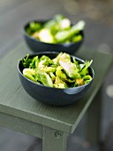 Sucrine lettuce and avocado salad with herbs