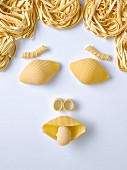 Pasta in the shape of a face