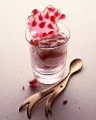 Mousse and pomegranate tuile biscuit