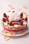 Raspberry and rose Charlotte