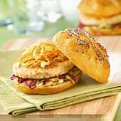 Chicken and vegetable burger