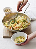 Rice and cabbage stir-fry