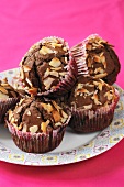 Chocolate and almond muffins