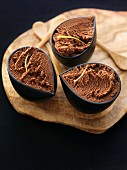 Mixed lemon-flavored chocolate mousse and chestnut cream