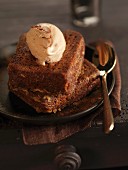 French toast-style gingerbread with a scoop of honey ice cream