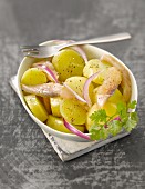Potato, herring and red onion salad