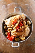 Chicken,confit citrus and olive casserole