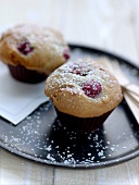 Rose water and raspberry muffins