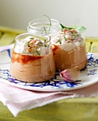 Ham and tomato mousse with sauce