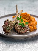 Lamb chops with carrot puree