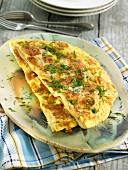 Potato,fennel and herb omelette