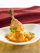 Capon with white grapes and Port and white wine sauce