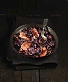 Red cabbage and bacon soup