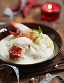 Lobster with Champagne emulsion and celeriac puree