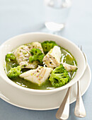 Fish and broccoli soup